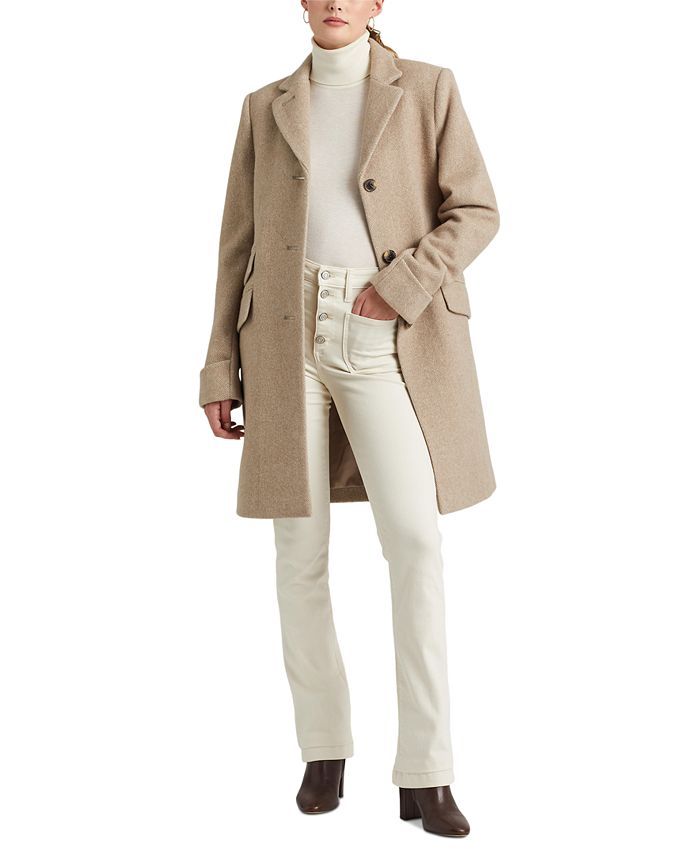 Lauren Ralph Lauren Women's Petite Buttoned Walker Coat, Created for Macy's & Reviews - Coats & J... | Macys (US)