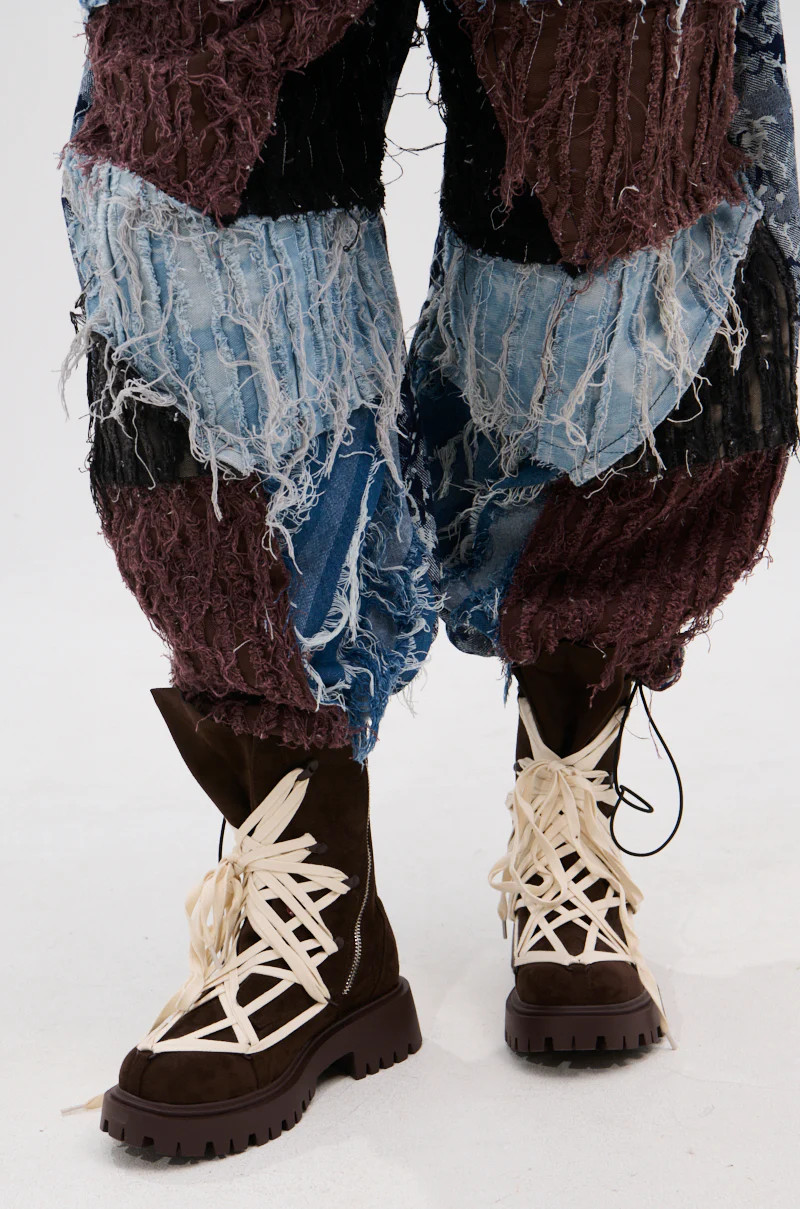 AZALEA WANG ARJUN CHOCOLATE LACE BOOTIE | AKIRA