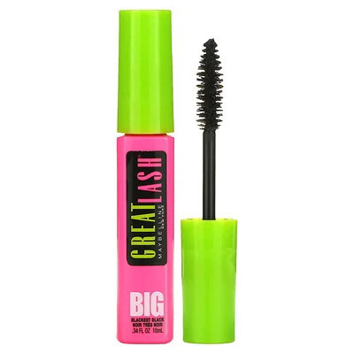 Maybelline, Great Lash, Big Mascara, 130 Blackest Black, 0.34 fl oz (10 ml) | iHerb