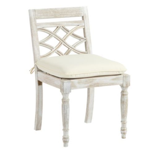 Ceylon Whitewash Dining Side Chair with Cushion | Ballard Designs, Inc.