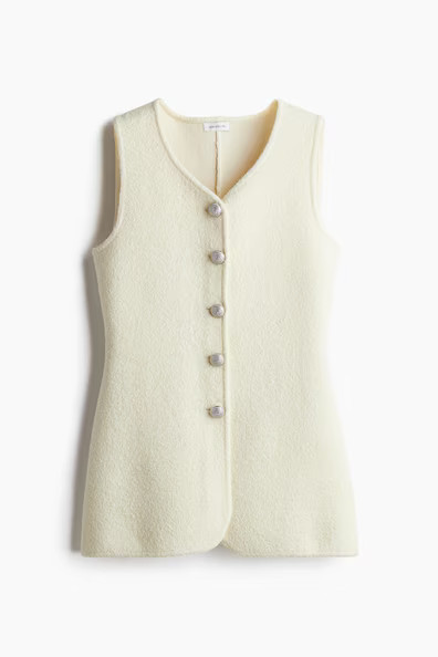 H & M - Wool-Blend Knit Vest - White | H&M (US + CA)