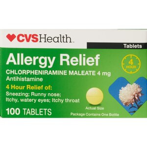 CVS 4HR Allergy Relief Chlorpheniramine Maleate, 100 CT | CVS Health