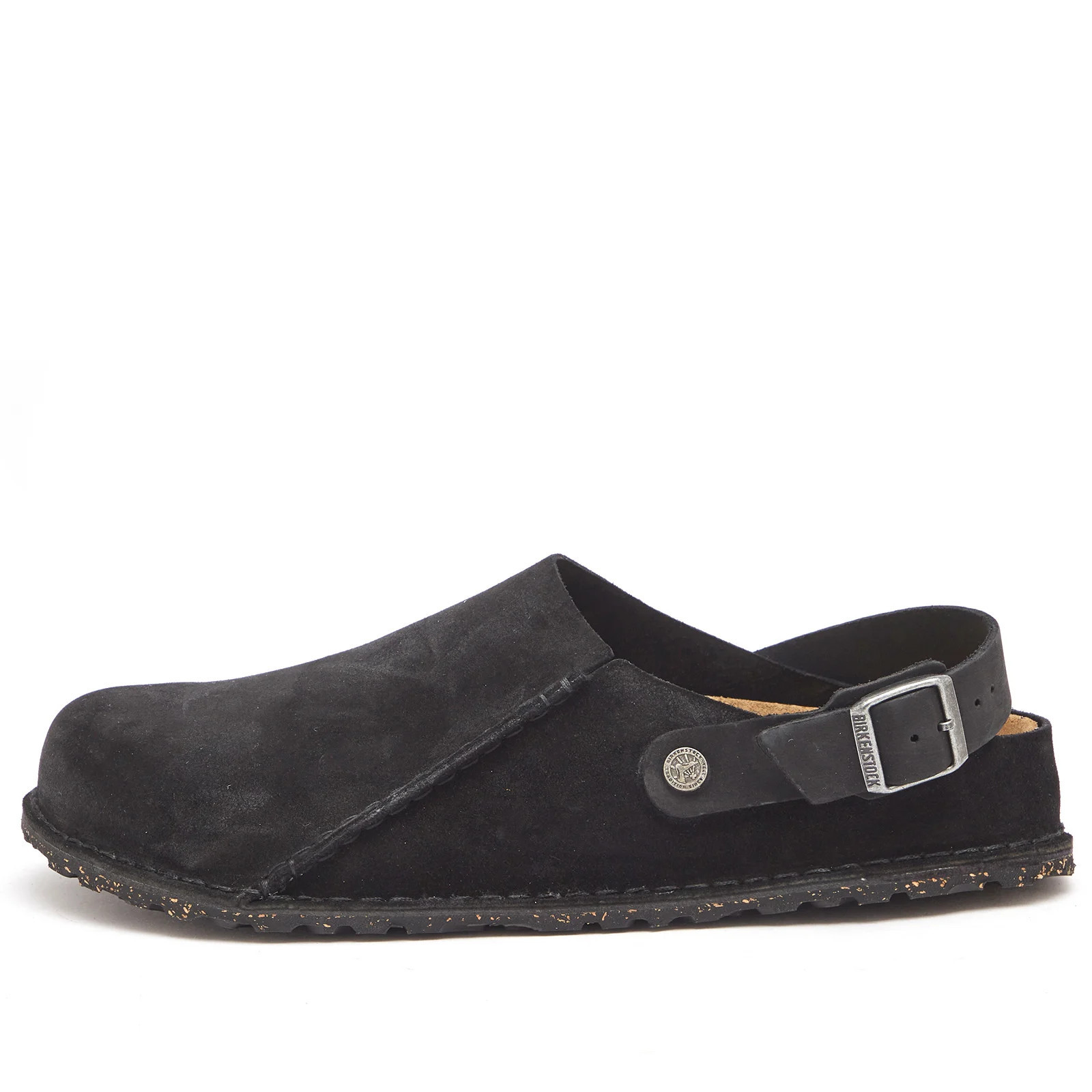 Birkenstock Lutry Premium in Black Suede, Size UK 9.5 | END. Clothing