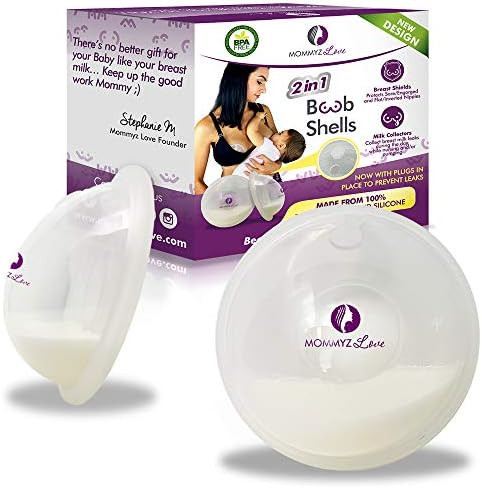 New Model with Plugs! Breast Shell & Milk Catcher for Breastfeeding Relief (2 in 1) Protect Cracked, | Amazon (US)
