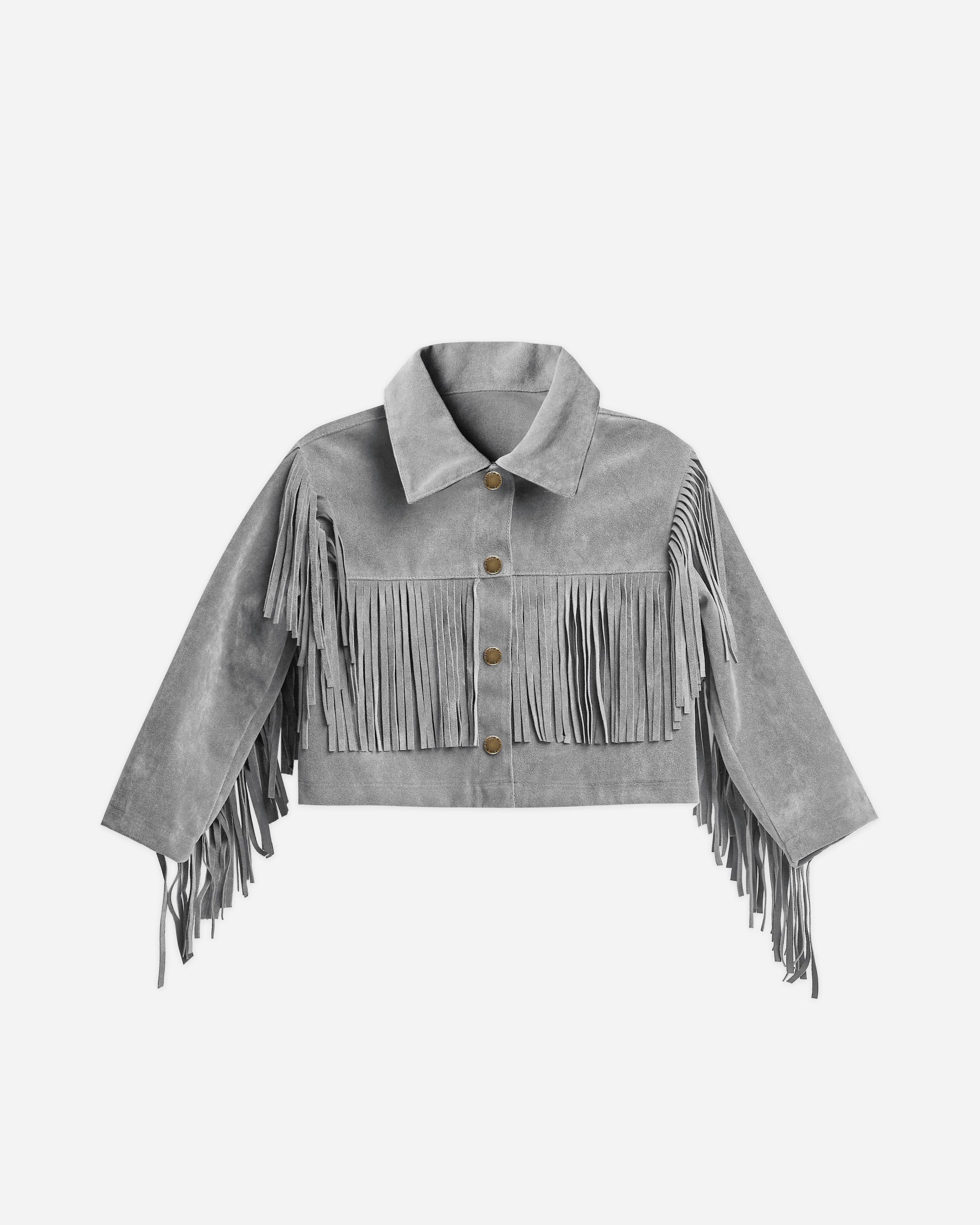 Fringe Jacket || Dusty Blue | Rylee + Cru