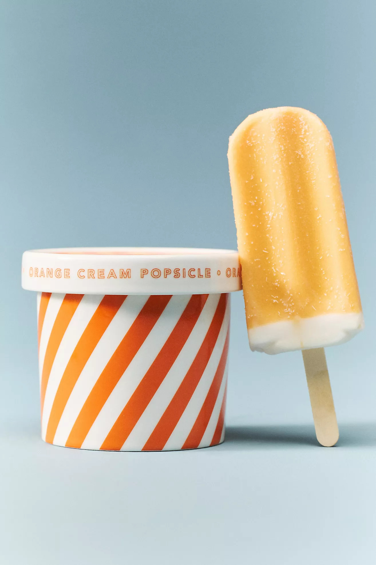 Gourmand Orange Cream Popsicle Ceramic Ice Cream Pint Candle | Anthropologie (US)