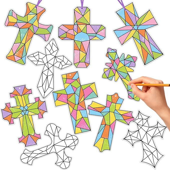 BeYumi 83Pcs Easter Color Your Own Cross Kit for Kids Christian Religious DIY Coloring Craft Kit ... | Amazon (US)