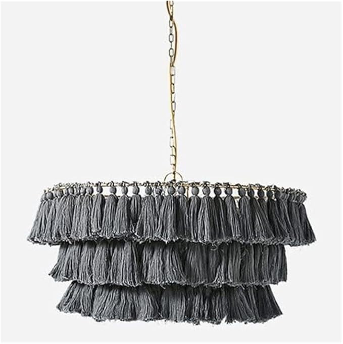 Chandelier Pendant Lamp Macrame Knitting Shade Bohemian Style Hand-Woven Cotton Rope Ceiling Ligh... | Amazon (US)