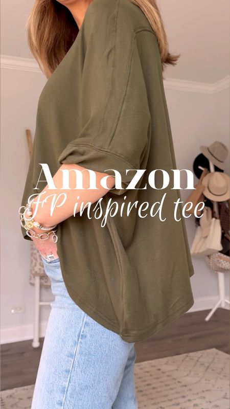 These trendy FP inspired tees from Amazon are on sale for just $16! I’m so impressed with the quality-it’s a nice, thick cotton. They have the same great details as the FP and the cutest boxy fit. Stay TTS.

Casual outfit ideas, spring outfit idea, closet staples, what to wear to, how to elevate an outfit, how to style a basic tee, monitor idea, mom style, comfy style, comfy chic, wide leg trousers, spring fashion trends, Amazon must haves, Amazon summer fashion, Amazon outfit 

#LTKSeasonal #LTKstyletip #LTKVideo