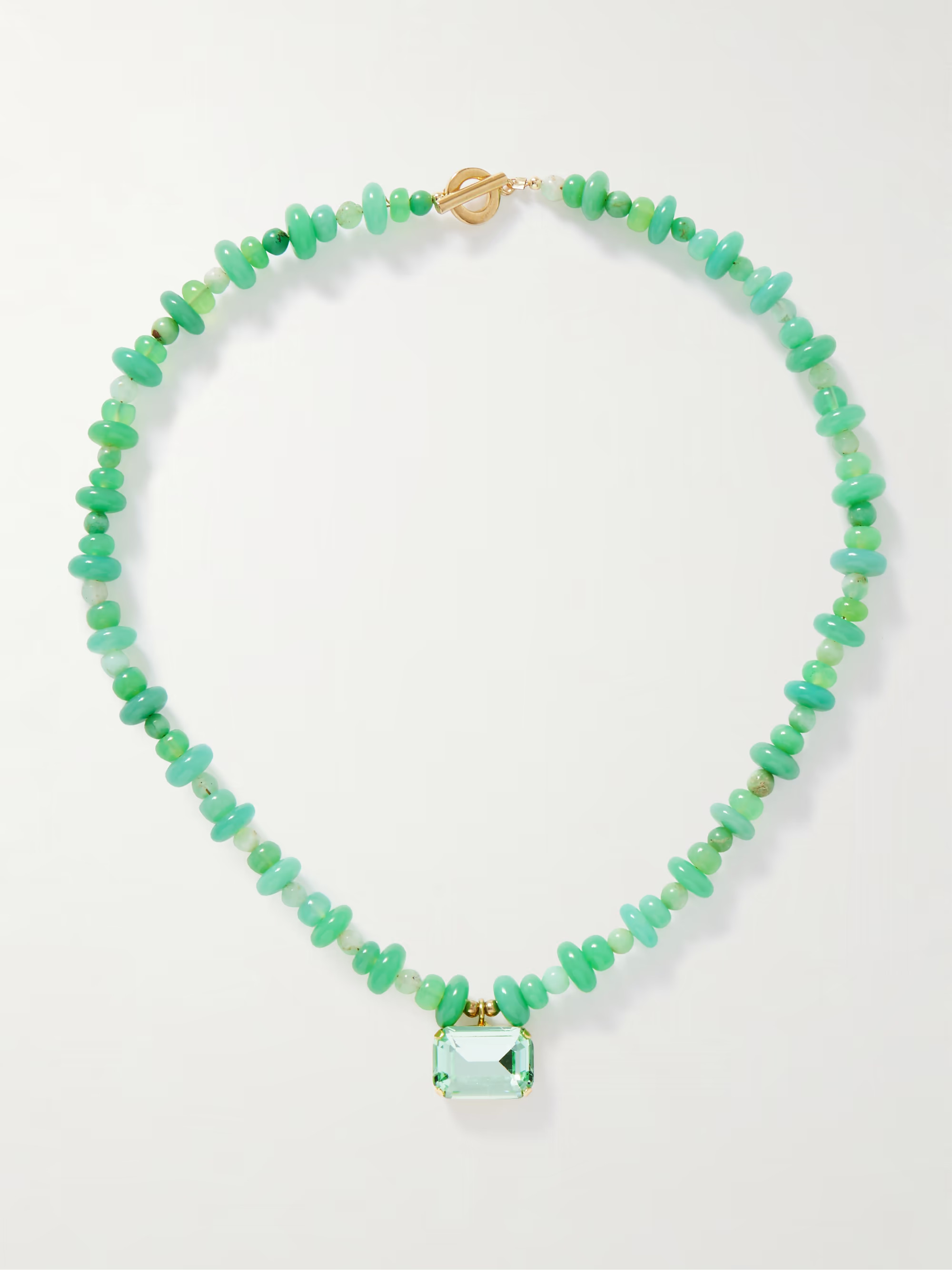 Salerno gold-plated, chrysoprase and crystal necklace | NET-A-PORTER (US)
