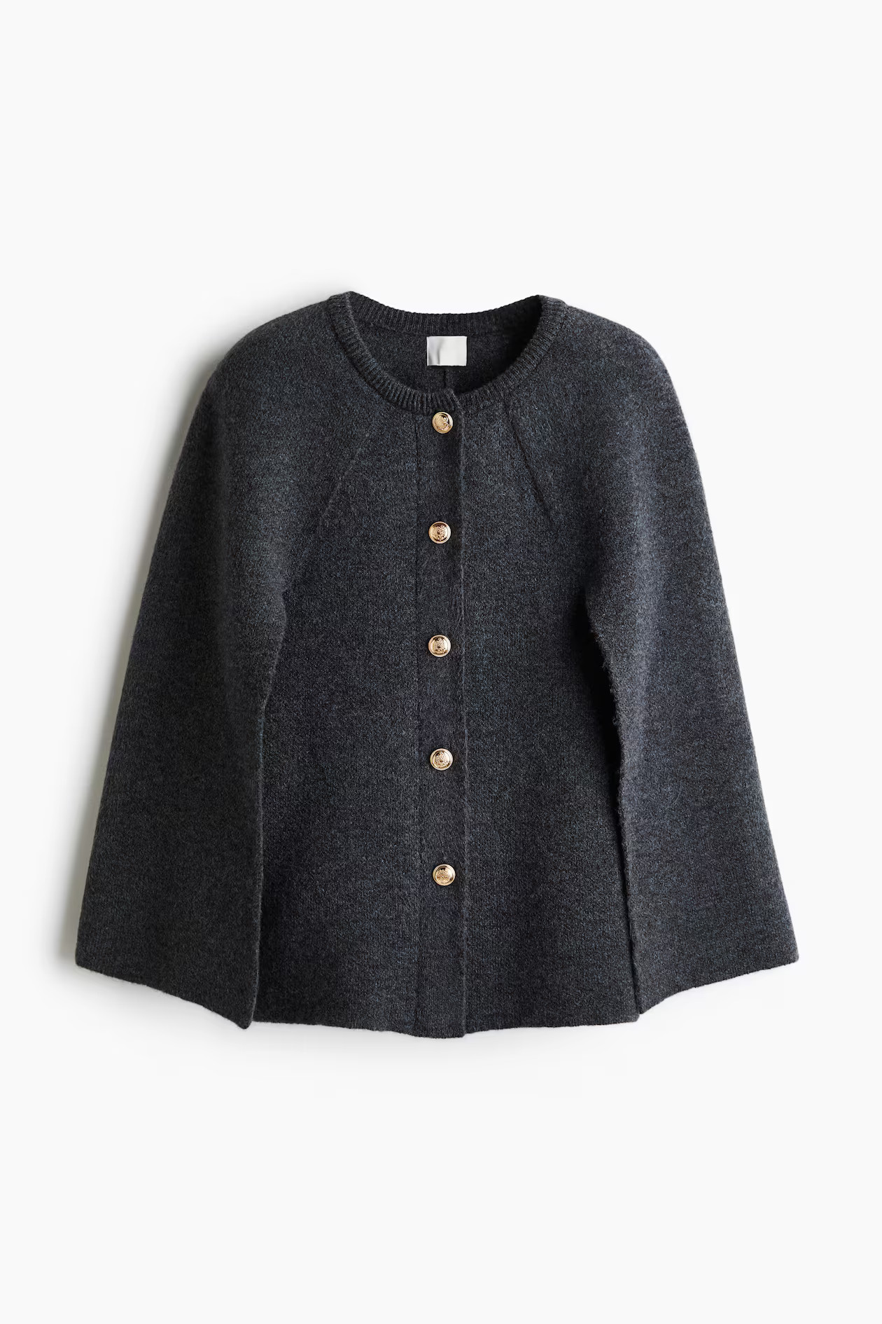 Gestricktes Cape - Dunkelgraumeliert - Ladies | H&M AT | H&M (DE, AT, CH, NL, FI)