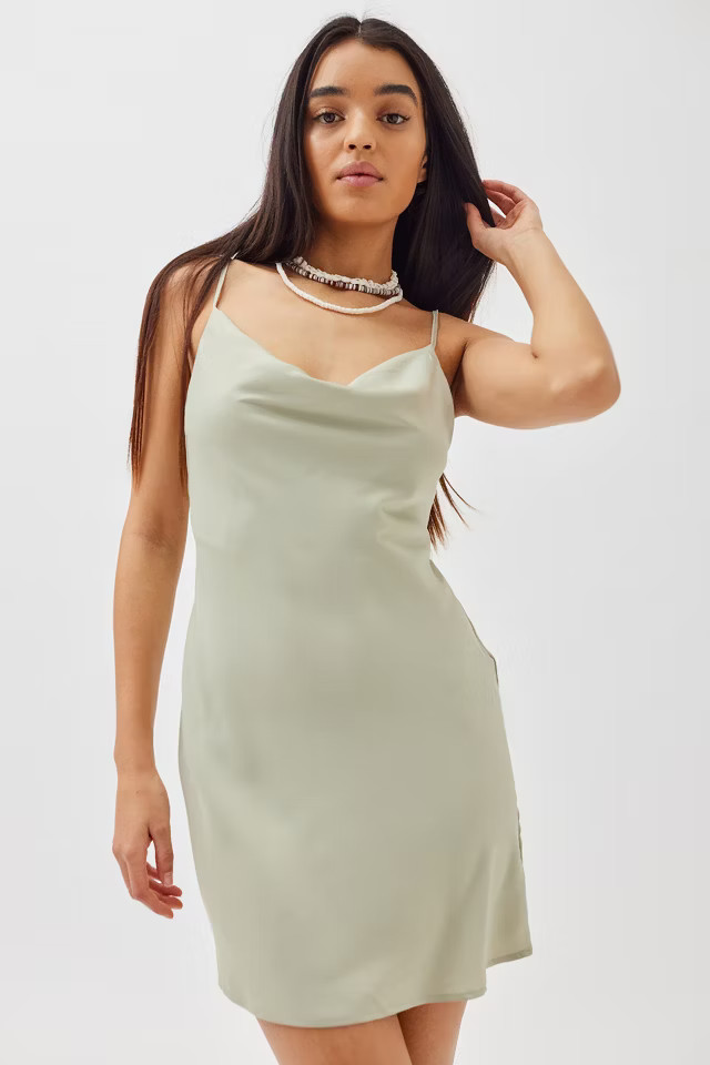 UO Mallory Cowl Neck Slip Dress | Urban Outfitters (US and RoW)