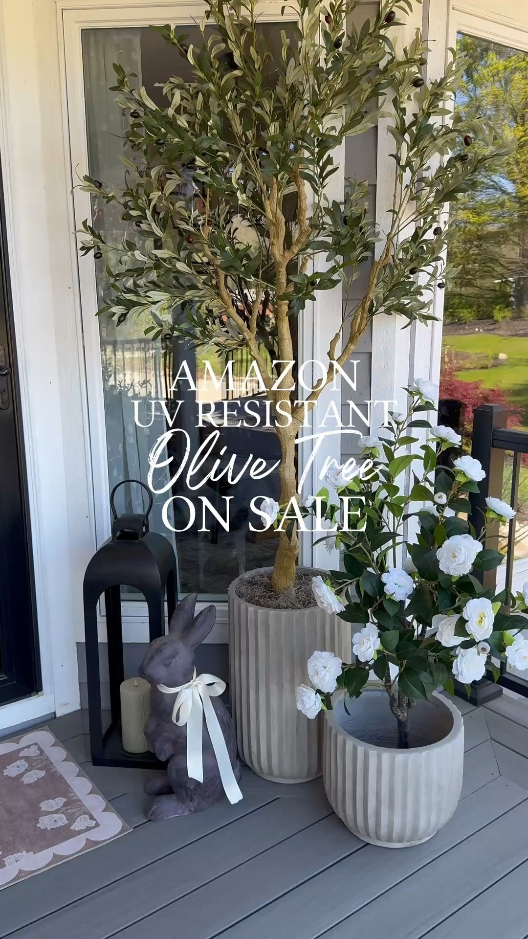 ON SALE Amazon UV Resistant 6’ Olive Tree.
Follow @farmtotablecreations on Instagram for more cozy neutral home finds and outdoor inspiration 🤍

This little porch refresh instantly made the space feel so much warmer and inviting. The UV resistant olive tree paired with the neutral planters, lanterns, and floral accents gives that high-end designer look without the maintenance of a real tree. Perfect for creating a cozy welcoming entry all season long ✨

The olive tree is built with premium UV-resistant materials designed to stand up to strong, direct sunlight, making it such a beautiful low-maintenance option for covered porches, patios, and outdoor spaces. I love how realistic the leaves and branches look in person 🌿

#amazonhome #porchdecor #olivetree #outdoordecor #frontporch

amazon porch decor | uv resistant olive tree | neutral porch styling | outdoor planters | spring porch refresh | front porch inspiration | amazon outdoor finds | porch lanterns | neutral home decor | cottage porch | outdoor entryway ideas | olive tree decor | outdoor styling | modern farmhouse porch | amazon decor finds | neutral outdoor decor | porch refresh ideas | decorative lanterns | entryway styling | amazon patio decor | cozy porch ideas | outdoor home decor | spring decor ideas | porch planters | front door decor

#LTKSaleAlert #LTKHome #LTKSeasonal