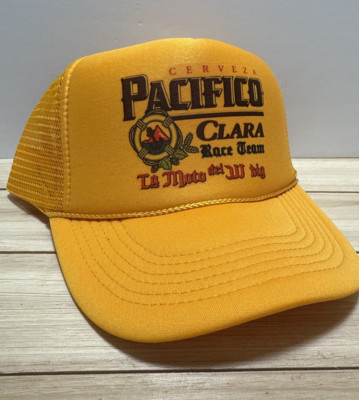 Vintage Pacifico Beer Hat Trucker Hat snapback Gold Yellow Race Team Racing Cap | eBay US