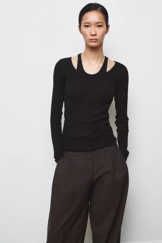 DOUBLE RIBBED T-SHIRT | Zara Canada