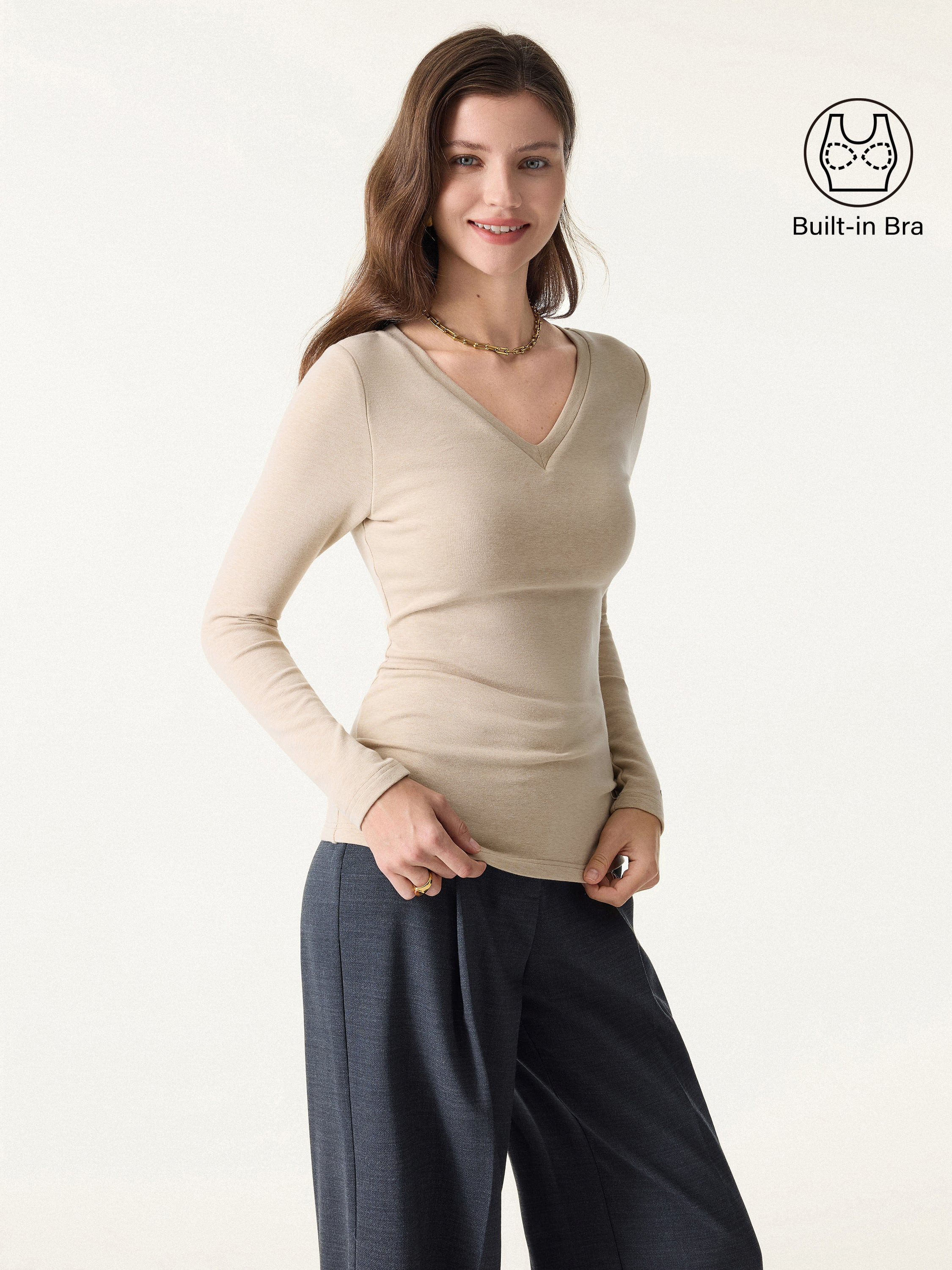 ProWarm V-Neck Long Sleeve Brami | OGLmove