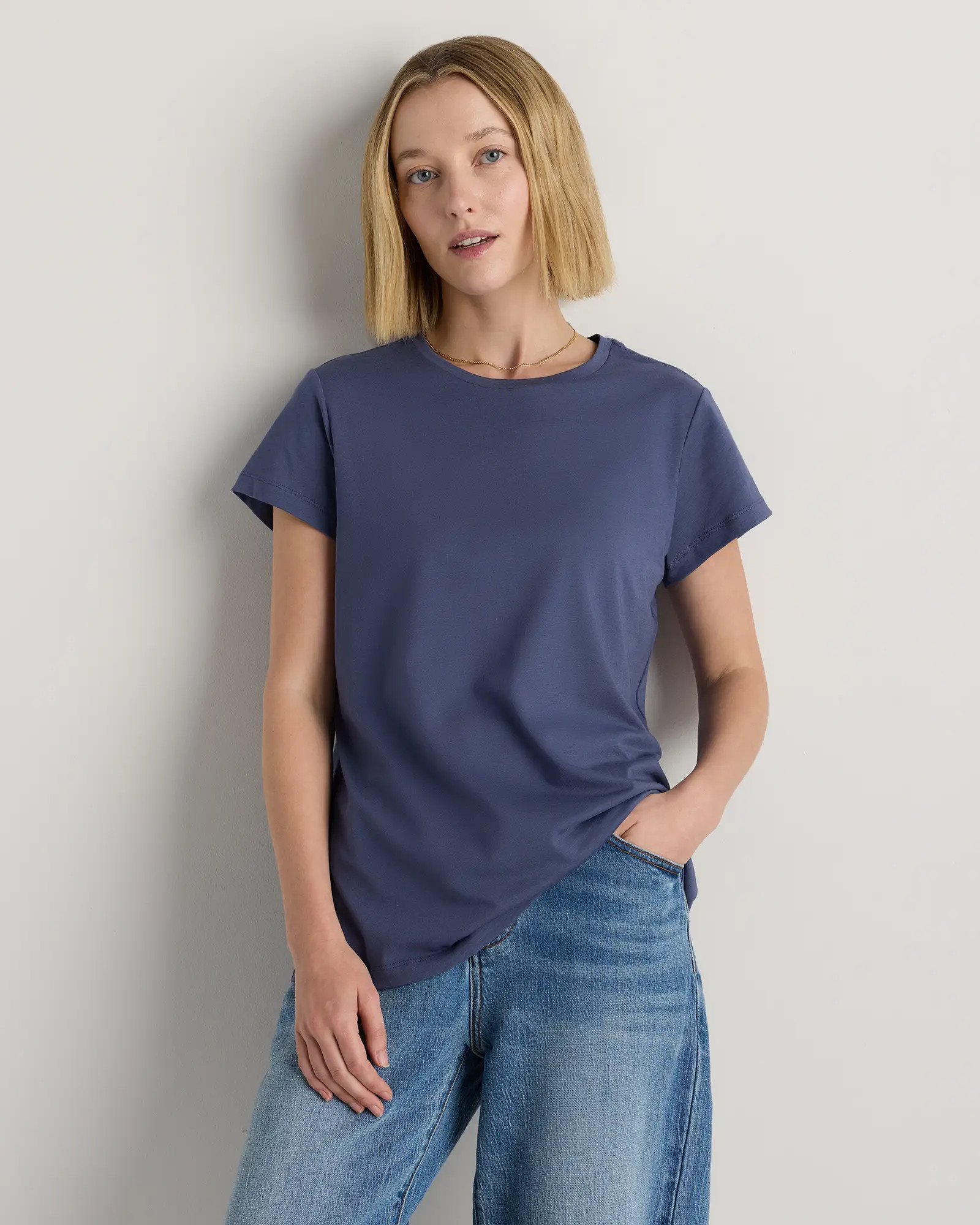 Cotton Modal Crew Neck Swing Tee | Quince