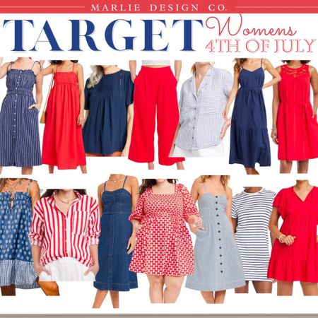 Target Womens 4th of July outfits | red white and blue outfits | rompers | dresses | pants | capris | mid size | blouse | Target | Target style | midi dress | maxi dress | mini dress 

#LTKstyletip #LTKcurves #LTKunder50