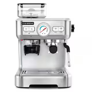 CASABREWS CM5700 2- Cup Silver/Brushed Stainless Steel All in One 20 Bar Espresso Machine with Gr... | The Home Depot
