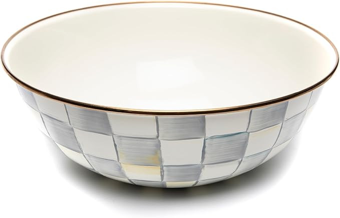 MACKENZIE-CHILDS Enamel Everyday Bowl, Serving Bowl for Entertaining, Extra-Large, Gray-and-White... | Amazon (US)