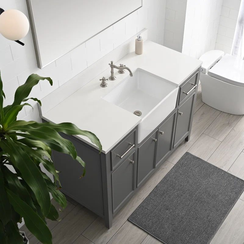 Hamman 48'' Free-standing Single Bathroom Vanity with Engineered Stone Vanity Top | Wayfair North America