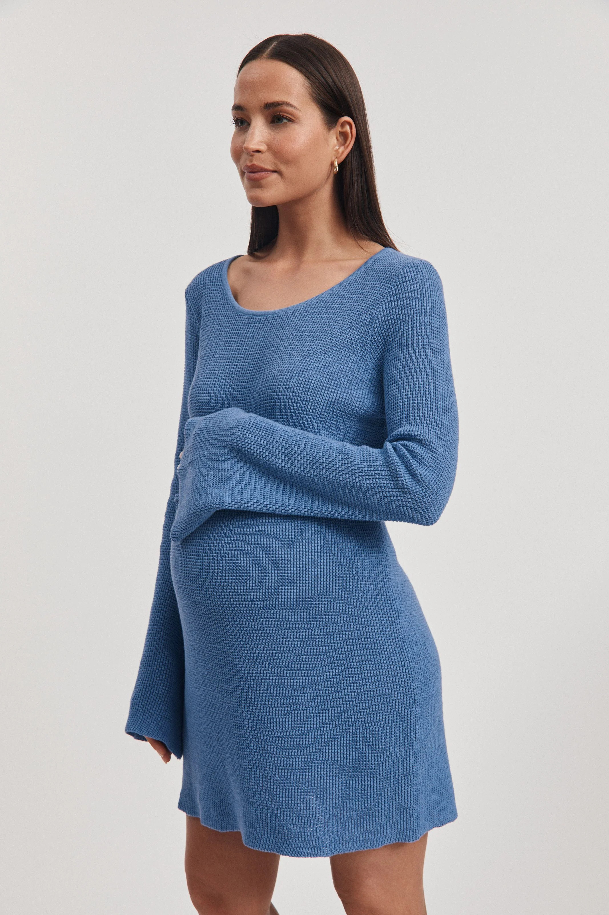 Sabine Crochet Mini Dress (Blue) | Legoe Heritage Maternity APAC