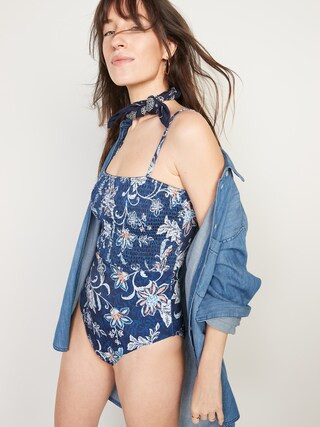Smocked Bandeau One-Piece Swimsuit for Women$21.99($21.49 - $21.99)60% Off Deal! Price As Marked2... | Old Navy (US)