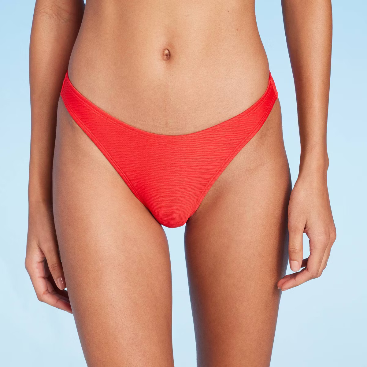 Women's Textured High Leg Cheeky Bikini Bottom - Wild Fable™ | Target