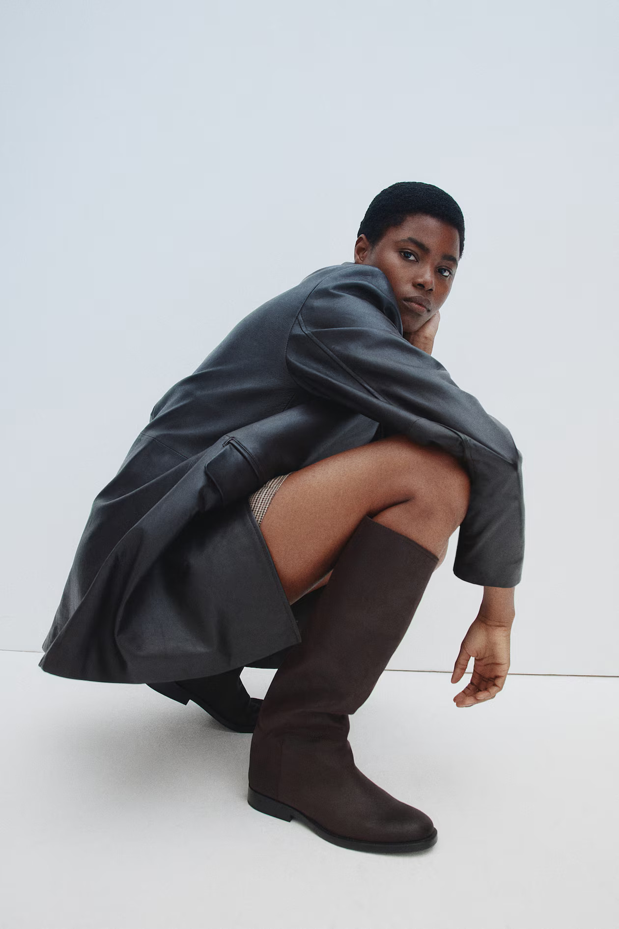 Knee-high boots - Dark brown - Ladies | H&M GB | H&M (UK, MY, IN, SG, PH, TW, HK)