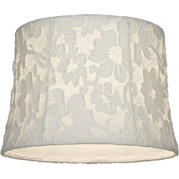 Springcrest Ashland White Lace Medium Drum Lamp Shade 12" Top x 14" Bottom x 10" High (Spider) Re... | Target