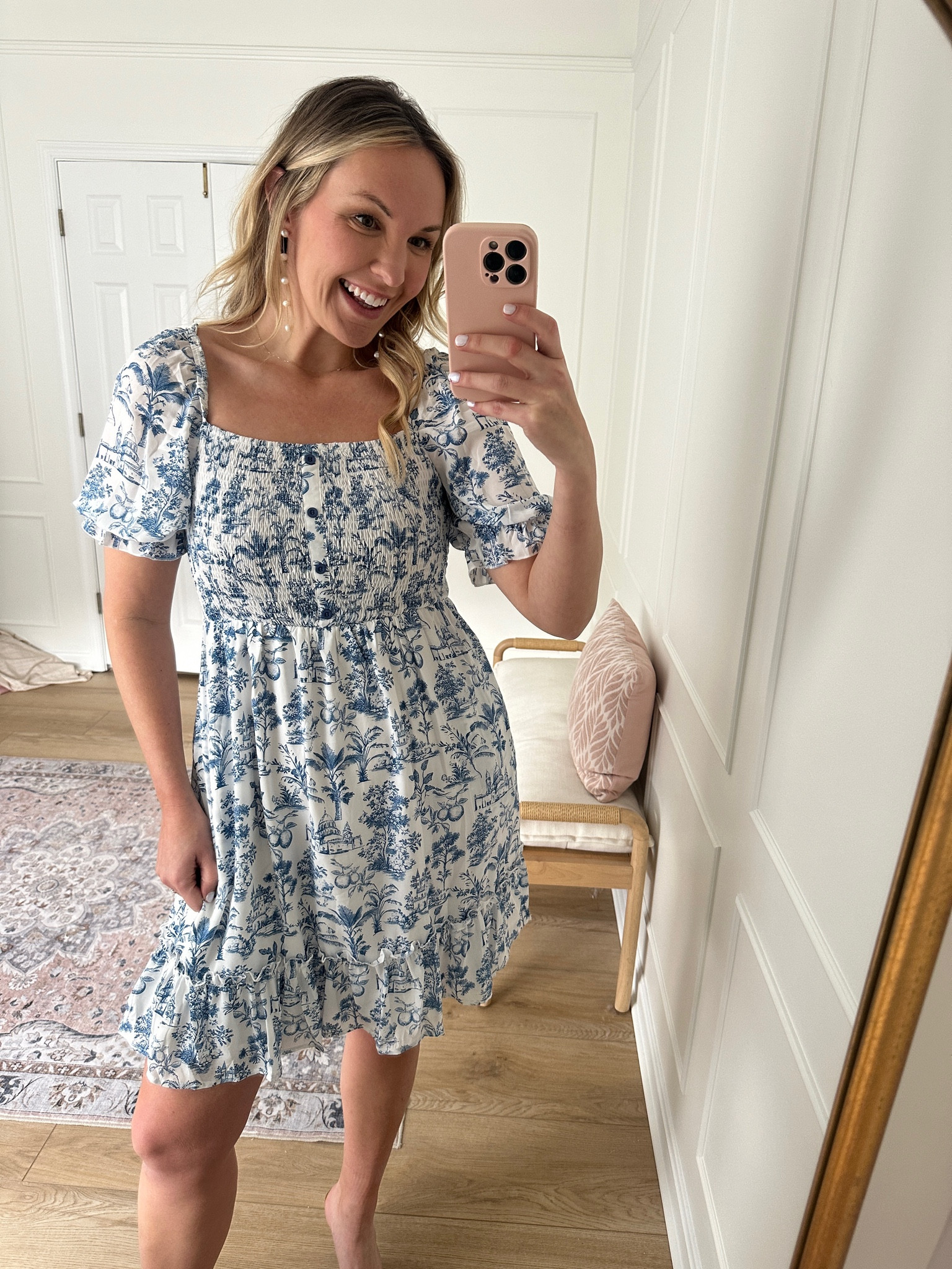 I love the print of this mini dress! Perfect vacation outfit or spring occasion dress. Wearing a med top

#LTKStyleTip #LTKMidsize #LTKFindsUnder50