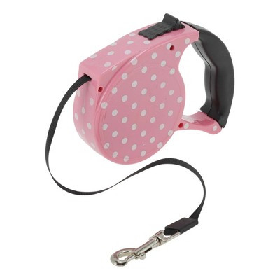 Unique Bargains Retractable Pet Leash 5.51"x3.94"x1.18" 1Pc Pink White Pink Dot | Target
