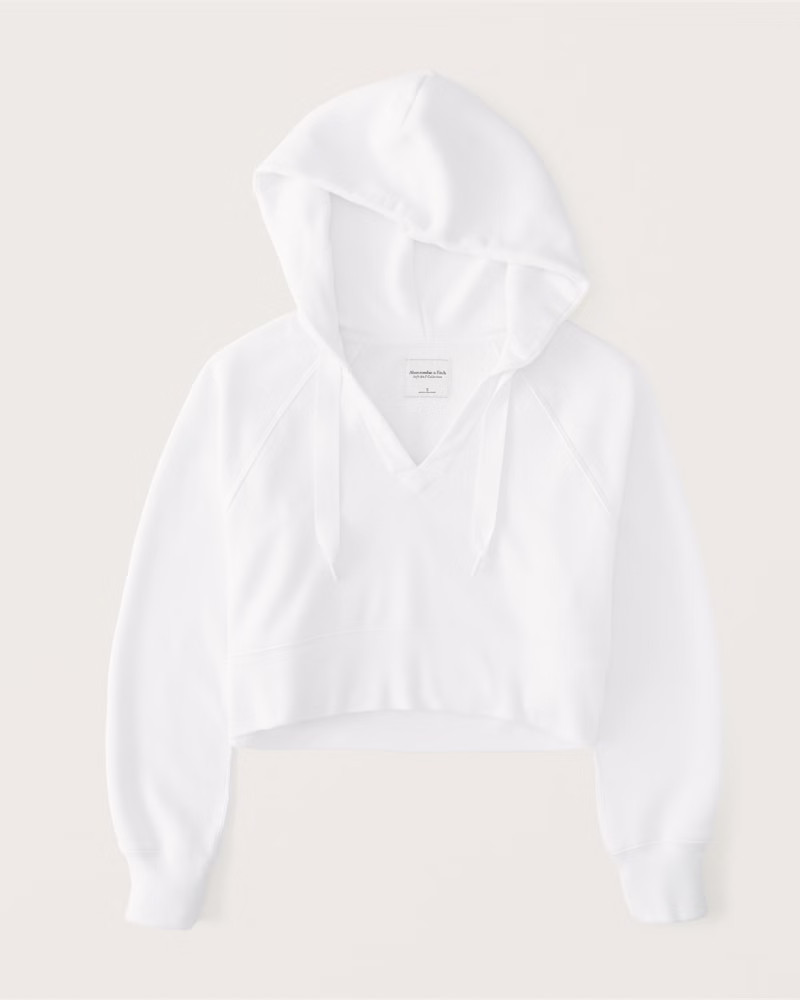 Women's Cropped 90s Sharkbite Popover Hoodie | Women's Tops | Abercrombie.com | Abercrombie & Fitch (US)