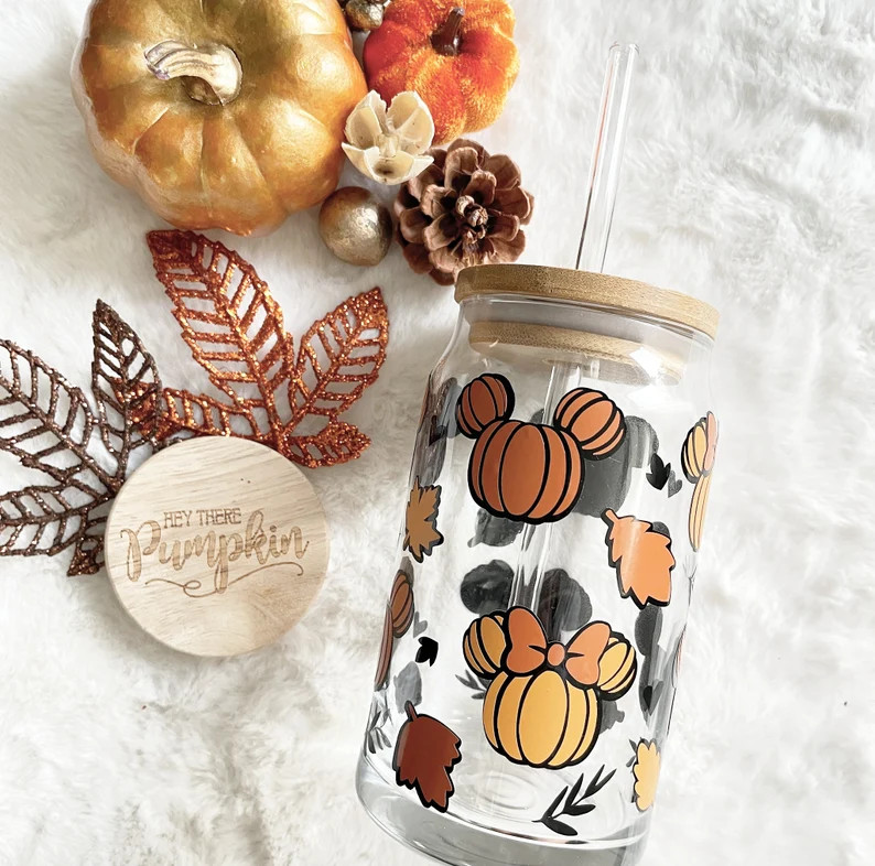 Fall Glass Cup | Mickey Fall Glass Cup | Disney Inspired Halloween Cup I Mickey - Etsy | Etsy (US)