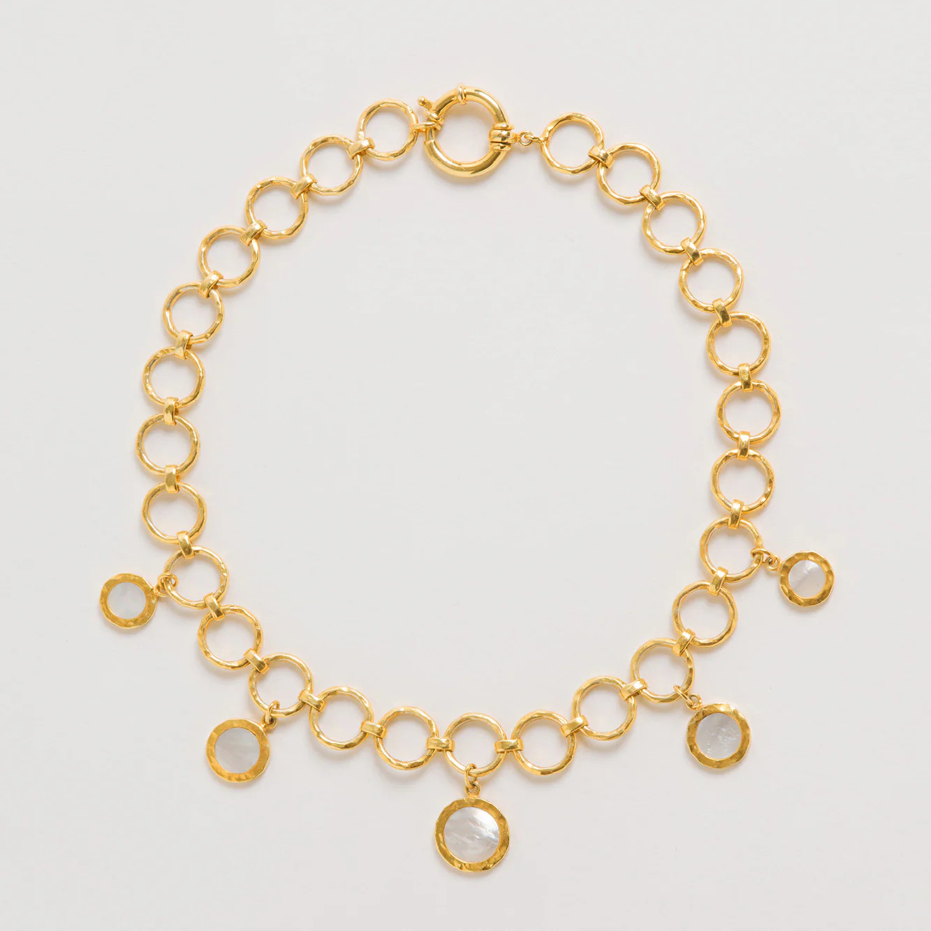 Forged Circular Necklace, Gold | Freya Rose | Freya Rose