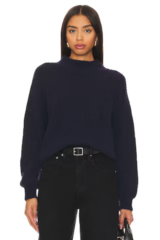American Vintage East Mock Neck Sweater in Navy Chine from Revolve.com | Revolve Clothing (Global)