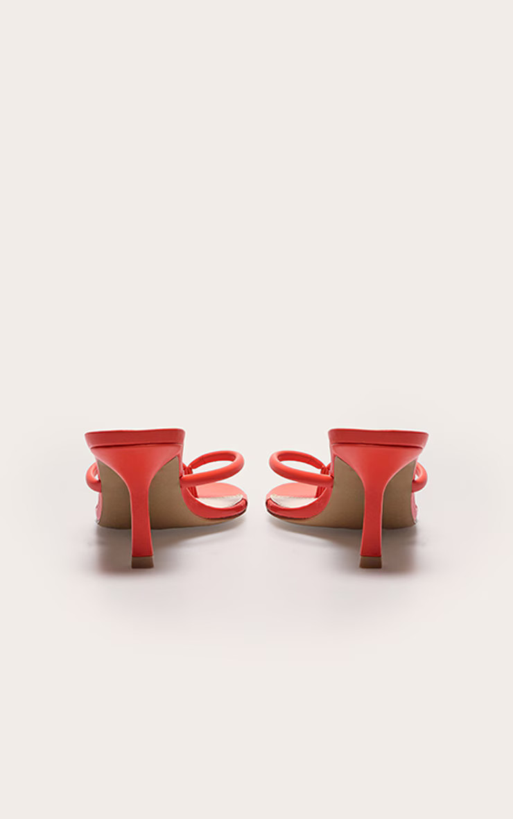 Burnt Orange PU Round Toe Thong Mid Heel Mules | PrettyLittleThing US