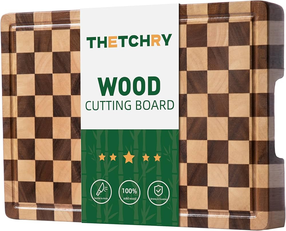 End Grain Cutting Boards for Kitchen, Wooden Cutting board, Heavy Duty Chopping Board with Juice ... | Amazon (US)