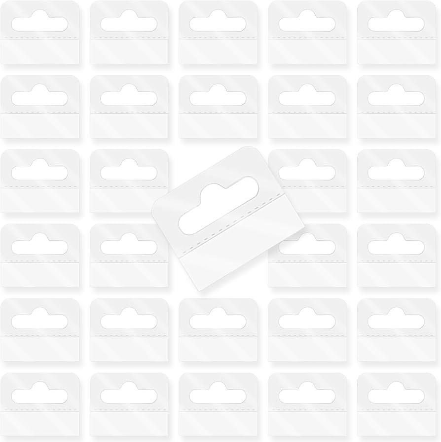 300 Pcs Clear Self Adhesive Folding Hang Tabs, MaehSab Plastic Retail Display Tags with Slot Hole... | Amazon (CA)