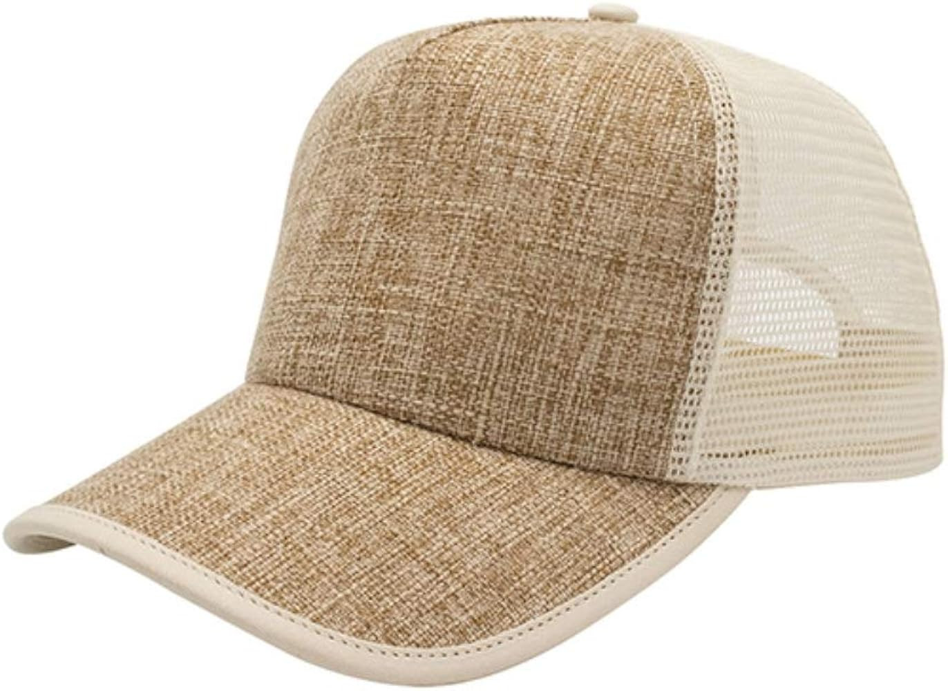 Two Tone Toyo Straw Mesh Adjustable Trucker Baseball Cap Newsboy Beret Fedora (Faux Jute Natural/... | Amazon (US)