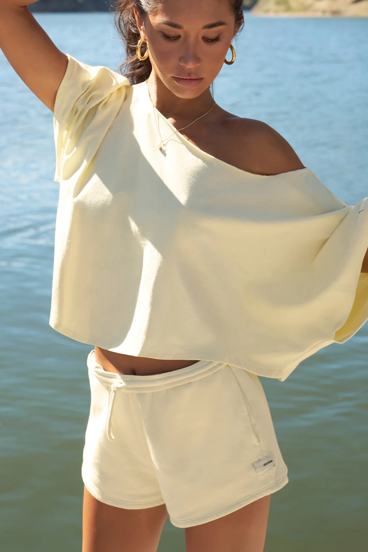 Off Shoulder Tee - Buttercream Cotton | Joah Brown