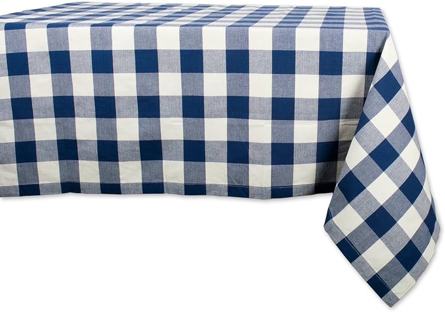 DII Buffalo Check Collection, Classic Farmhouse Tablecloth, Tablecloth, 60x84, Navy & Cream | Amazon (US)