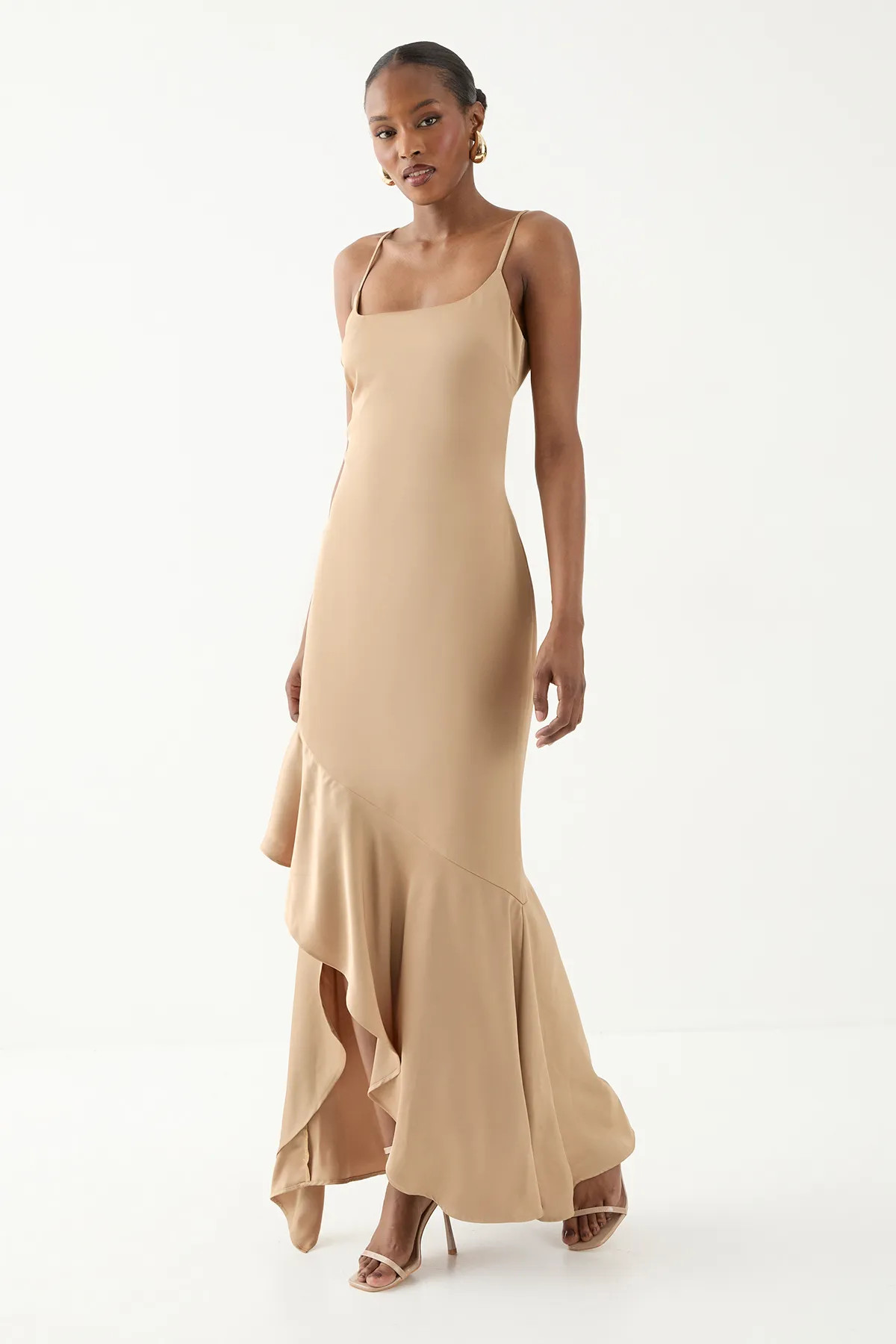 Bronze MISSPAP Square Neck Tie Back Bridesmaid Dress | Nasty Gal USA | Nasty Gal US