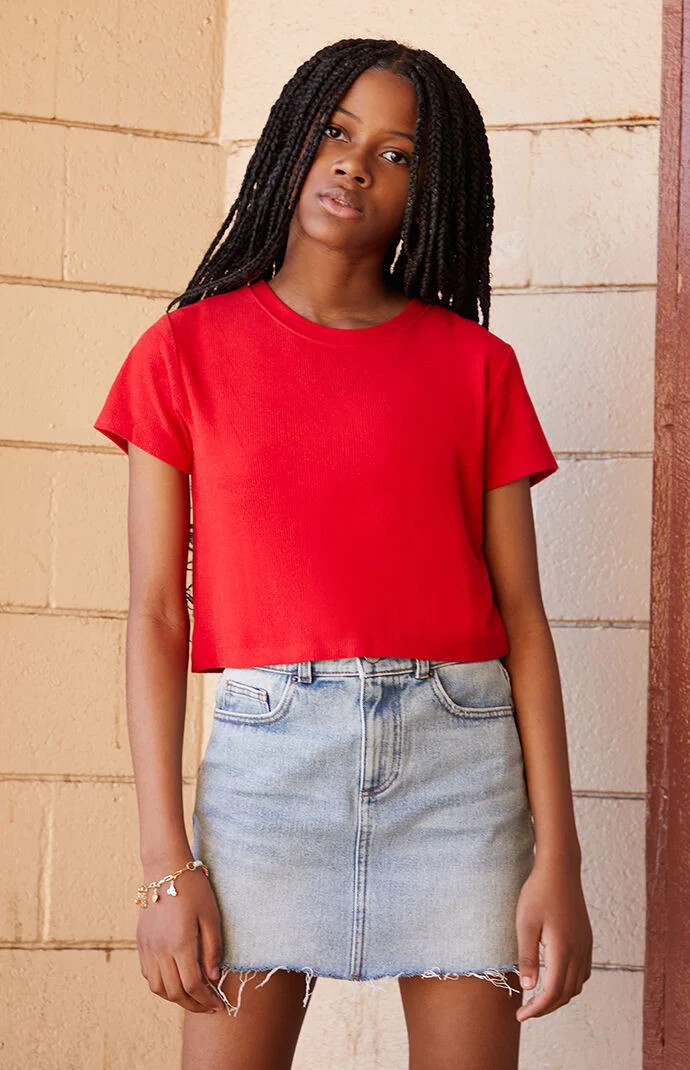 Medium Indigo Denim Mini Skirt in Light Indigo - Size 4 | PacSun