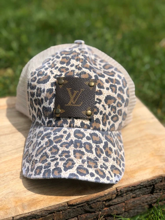 LV Repurposed Cheetah Print Distressed Baseball Hat | Etsy (US)