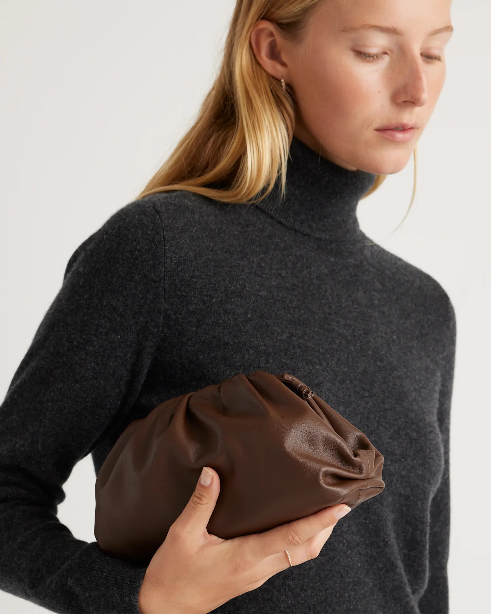 Italian Leather Pouch Crossbody Clutch | Quince
