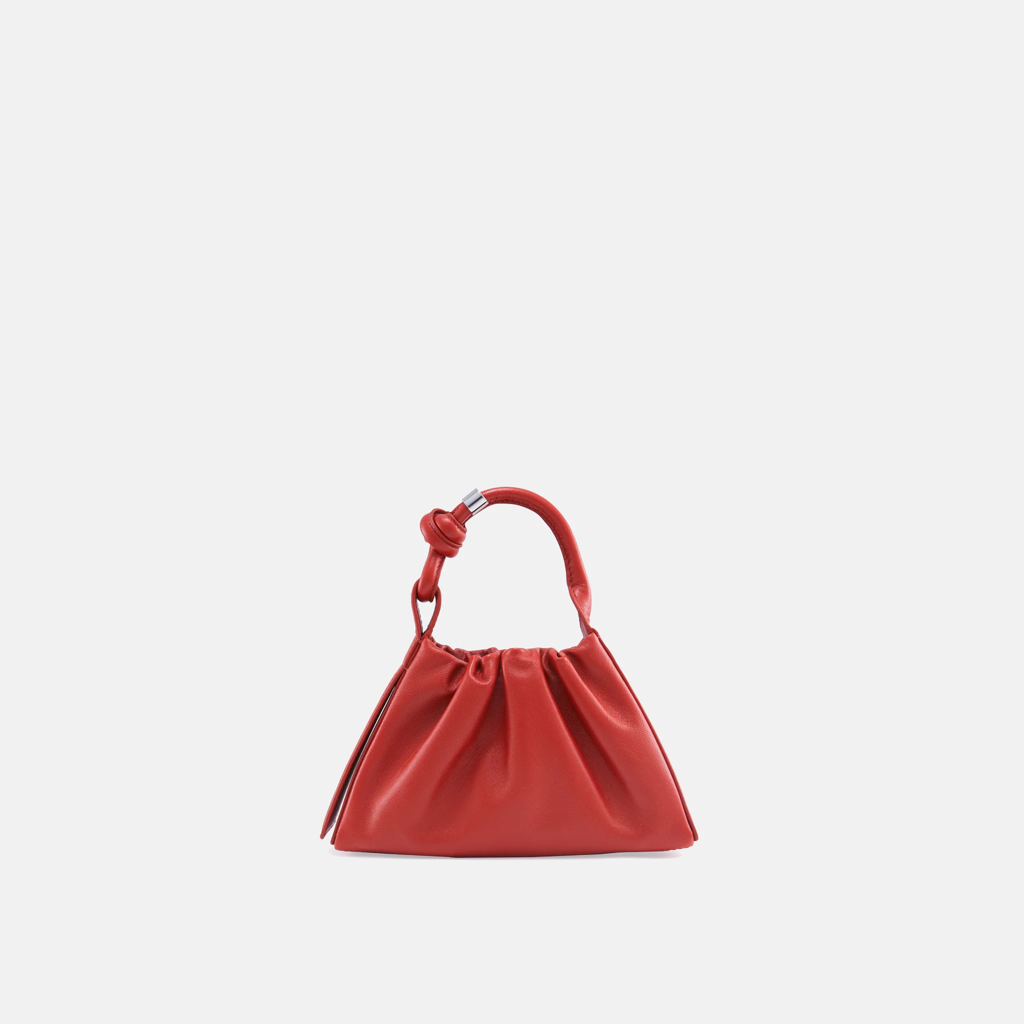 TINA BAGUETTE MINI SAFFIANO RUCHED RED | behno