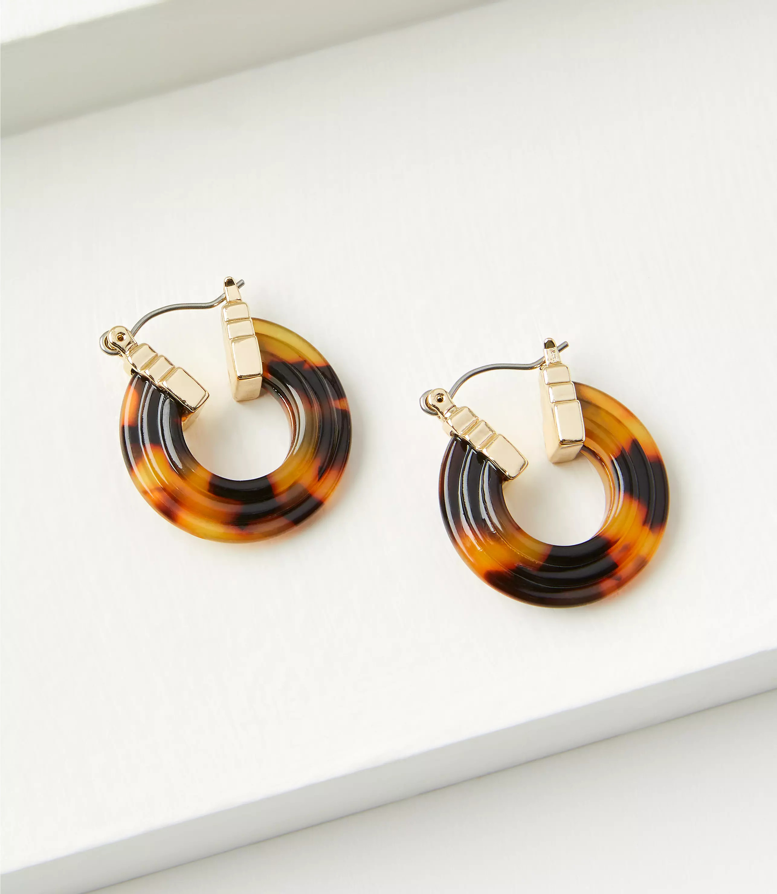 Tortoiseshell Print Hoop Earrings | LOFT