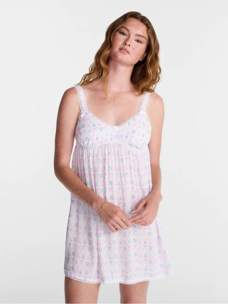 No Boundaries Woven Sleep Dress, Women's size XS - XXL | Walmart (US)