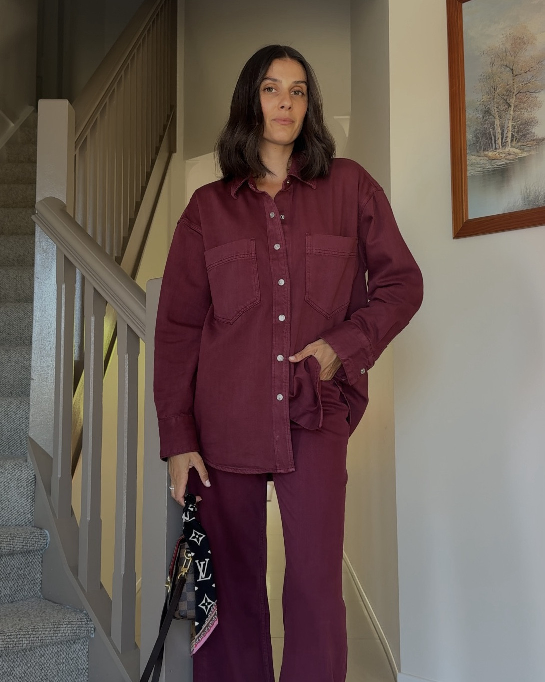Burgundy for autumn 🍂 🍷 I can’t go past a matching set moment as a busy mum of two toddlers! Love how a set just takes the mental load out of getting dressed. Both shacket and jeans from jag - size 10 x 

#LTKstyletip #LTKaustralia
